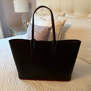 Christian Louboutin  Calfskin Spikes East West Cabata Tote Black